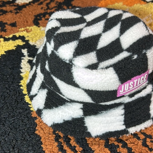 Cool Kid, JUSTICE, fuzzy checkerboard, bucket hat!! - Picture 8 of 9